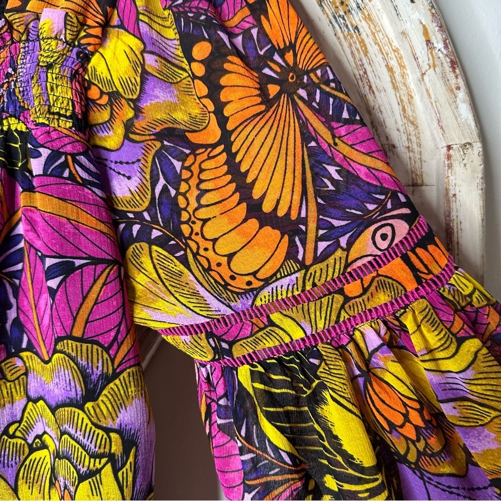 Anthropologie Alexander Farmer Flouncy Boho Colorful Blouse - Picture 4 of 7